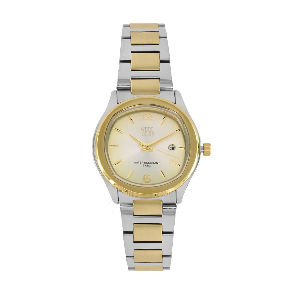 Reloj YESS Dorado y Plateado Dama Y23034 03 D Lujos Accesorios