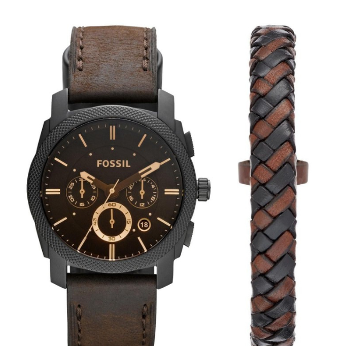 Reloj Fossil Caballero FS5251SET Pulso Cuero Cafe Accesorio Adicional D Lujos Accesorios