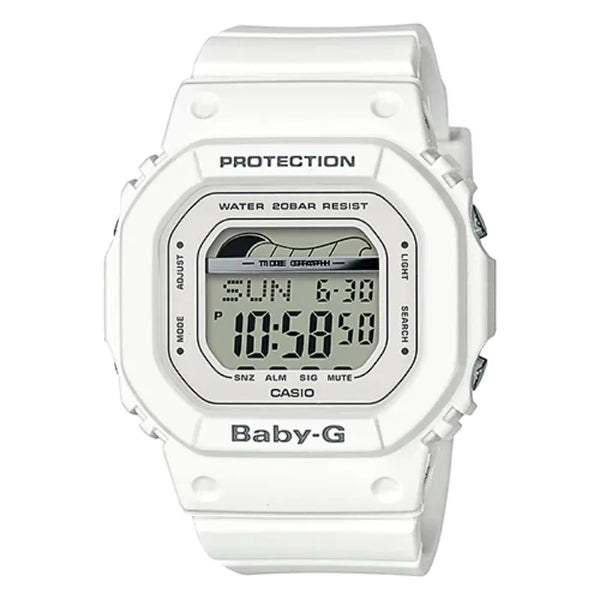 reloj casio baby-g blanco de dama digital resistente a golpes y agua 