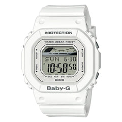 reloj casio baby-g blanco de dama digital resistente a golpes y agua 
