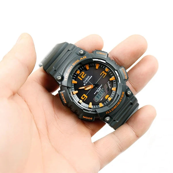 reloj casio estandar doble hora 5 alarmas deportivo 10 atm