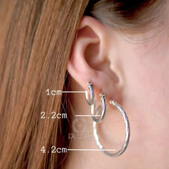 Candongas plata entorchadas medidas 4.2cm 2.2cm 1cm