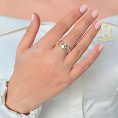 Anillo Argolla Plata Oro Cristo Clasico