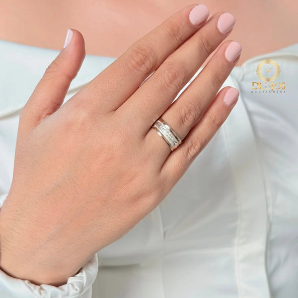 Anillo Argolla Plata Oro Espiga