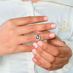 Anillo Plata 925 Amor Eterno Azul