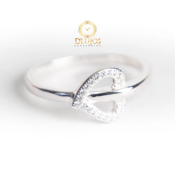 Anillo Plata 925 Solitario Corazón