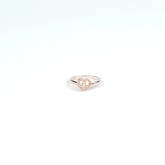 Anillo Plata 925 Corazón Punto Blanco