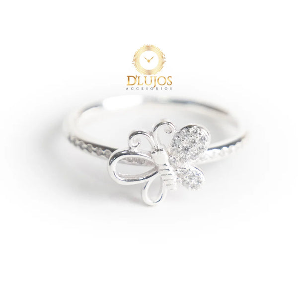 Anillo Plata 925 Mariposa  tierno alas