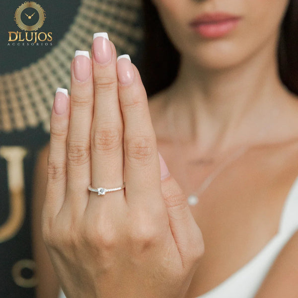 Anillo Plata 925 Princesa compromiso