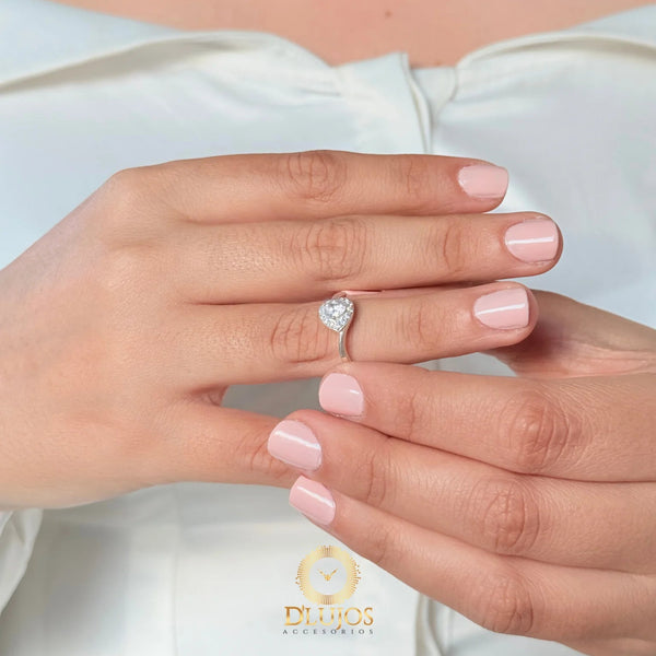 Anillo Plata 925 Solitario Corazón