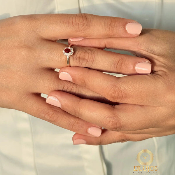 Anillo Plata 925 Solitario Flor Bonita