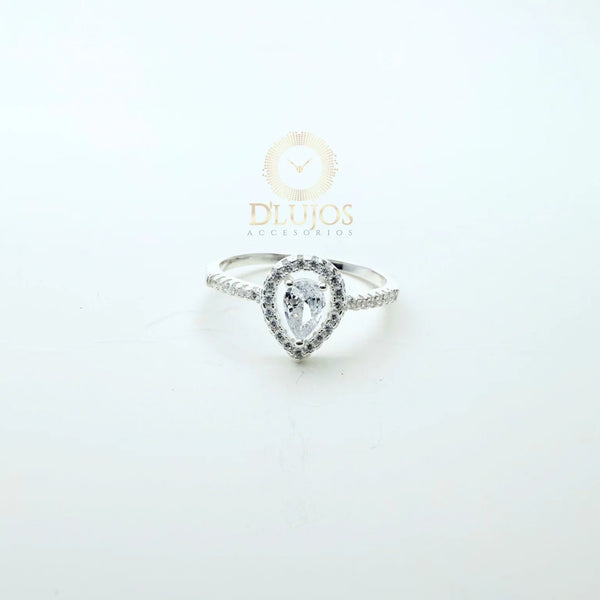 Anillo Plata 925 Solitario Glacial solitario compromiso