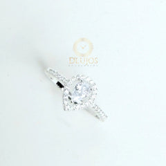 Anillo Plata 925 Solitario Glacial solitario compromiso