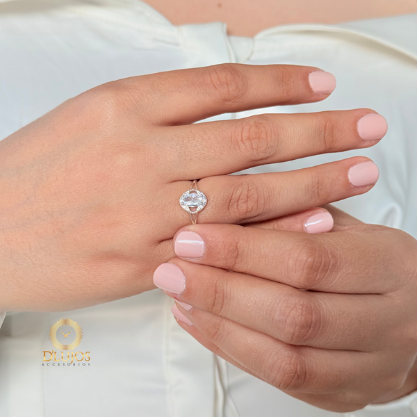 Anillo Plata 925 Solitario Luzia