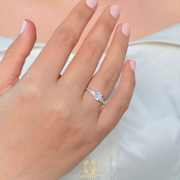 Anillo Solitario Plata 925 Amour amor pareja compromiso promesa