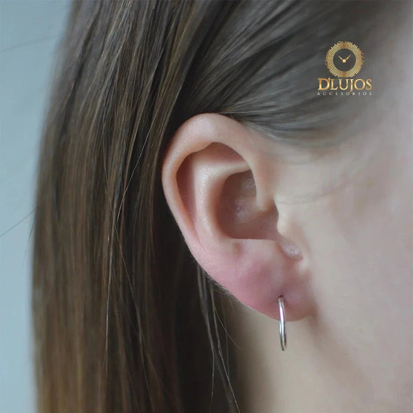 Aretes Candongas Clasicas Tubular Plata 925