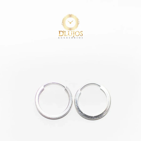Aretes Candongas Plata 925 Aro Plano Liso Mediano