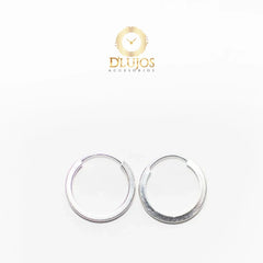 Aretes Candongas Plata 925 Aro Plano Liso Mediano
