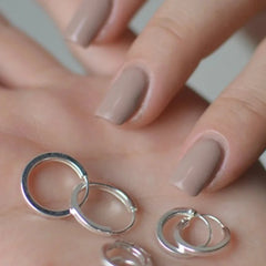 Aretes Candongas Plata 925 Aro Plano Liso Pequeño joyas silver