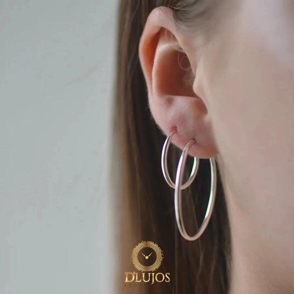 Aretes Candongas Plata 925 Aros grande 