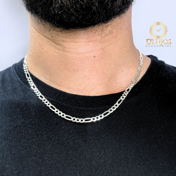 Cadena Plata 925 Figaro 50cm 12.4gr cartier 3x1 tres por uno