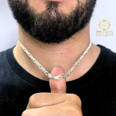 Cadena Plata 925 Figaro 50cm 12.4gr joya chain 3x1 cartier