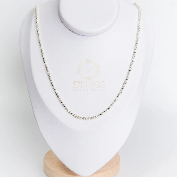 Cadena Plata 925 Militar Diamantada 50cm 9.83gr 3mm