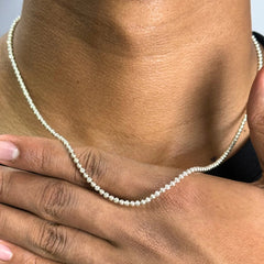 Cadena Plata 925 Militar Diamantada 50cm 9.83gr 3mm