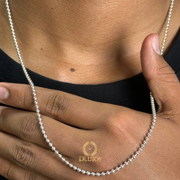 Cadena de plata tejido militar 