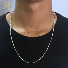 Cadena de plata tejido militar 