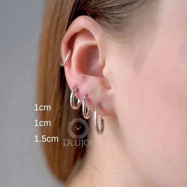 3 pares de candongas plata 925