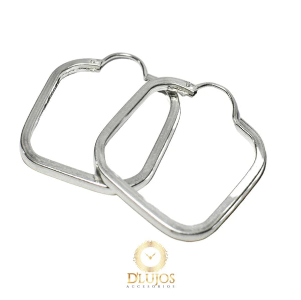 Candongas plata 925 cuadradas Lisas Silver jewerly accesorios
