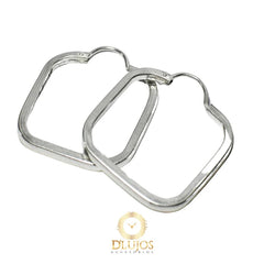 Candongas plata 925 cuadradas Lisas Silver jewerly accesorios