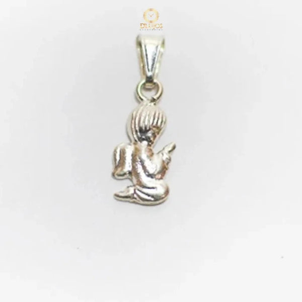 Dije Plata 925  Angelito Arrodillado Silver Joyeria