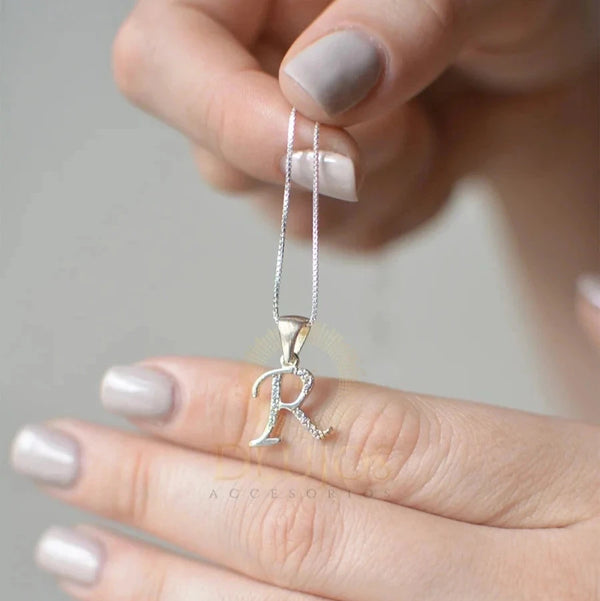 Dije Plata 925 Letra Inicial Con Circones