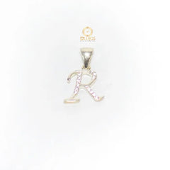 Dije Plata 925 Letra R Inicial Con Circones