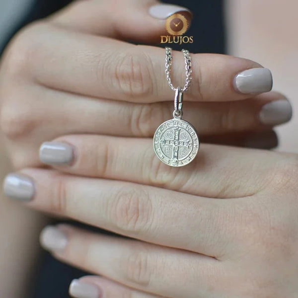 Dije Plata 925 Medalla San Benito Mediano Medalla Silver Joyas Jewerly