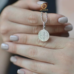 Dije Plata 925 Medalla San Benito Mediano Medalla Silver Joyas Jewerly