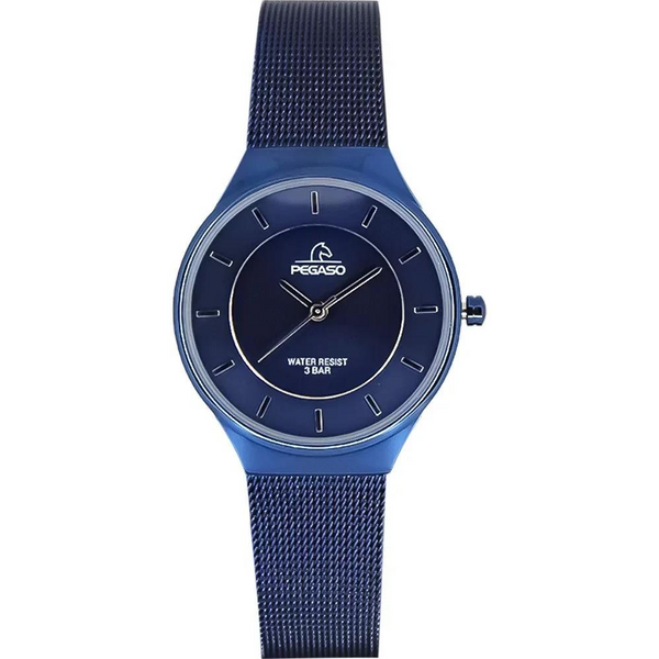 Reloj Pegaso Dama P6483DB-161601A Pulso Acero Malla Azul