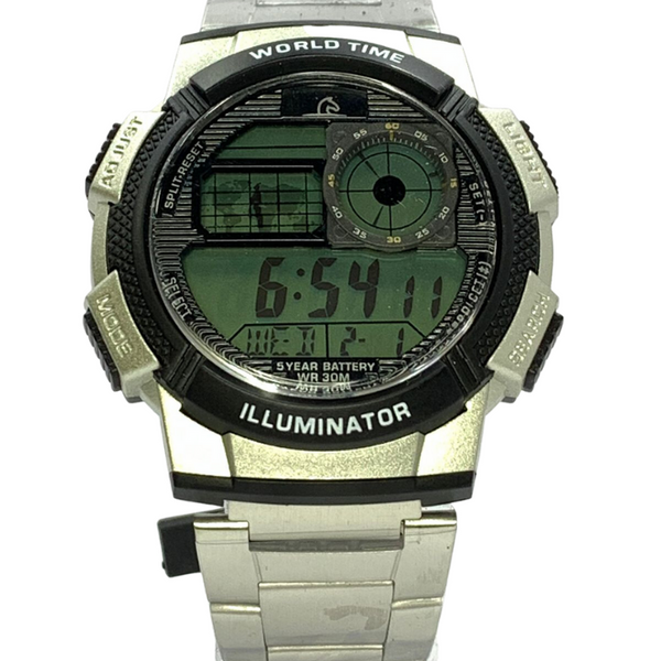 reloj marca pogaso digital pulso acero  plateado