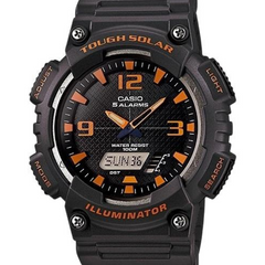 reloj casio estandar doble hora 5 alarmas deportivo 10 atm