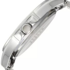 reloj de dama con calendario pulso en acero, resistente al agua 