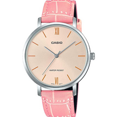 hermoso reloj casio dama pulso cuero rosa