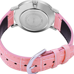 hermoso reloj casio dama pulso cuero rosa