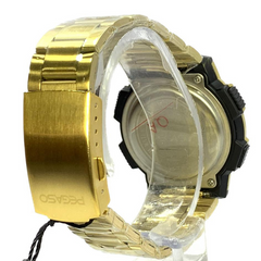 reloj digital pulso acero dorado