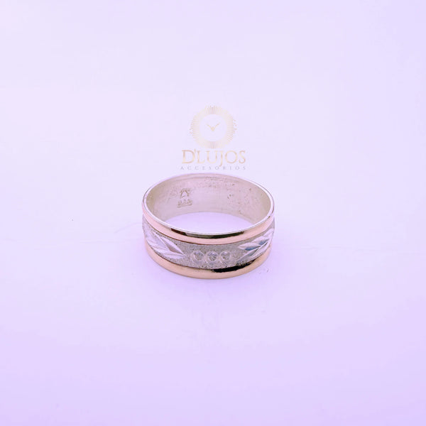 Anillo Argolla Plata Oro Espiga