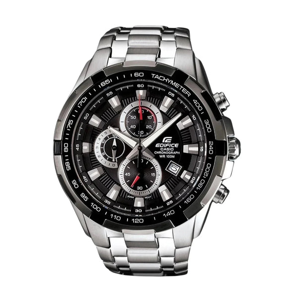 RELOJ CASIO EDIFICE EF-539D-1AVUDF ACERO FONDO NEGRO CON CRONOGAFOS Y CALENDARIO 