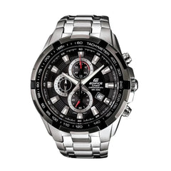 RELOJ CASIO EDIFICE EF-539D-1AVUDF ACERO FONDO NEGRO CON CRONOGAFOS Y CALENDARIO 