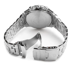 RELOJ CASIO EDIFICE EF-539D-1AVUDF PULSO ACERO BROCHE DE SEGURIDAD DE DOBLE PIEGLE, TAPA ROSCA