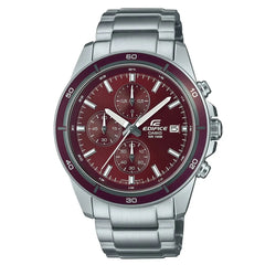 efr-526d-5cvudf reloj Edifice tablero y bisel vinotinto con cronografos